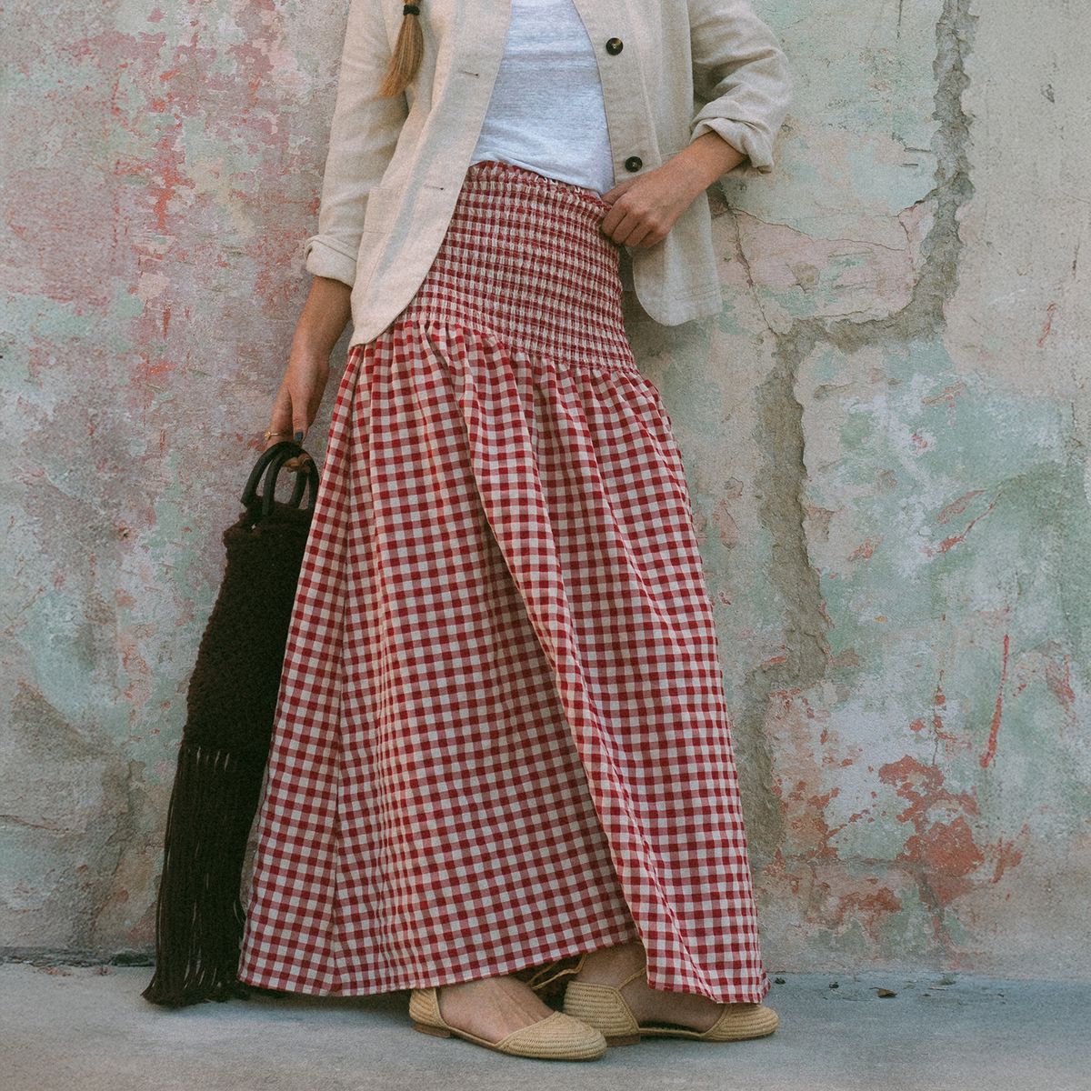 NURRK - Falda Midi Estampada Cintura Elasticada Mujer Nurrk