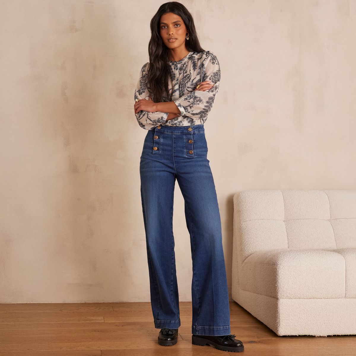 MAISON 123 - Jeans Botones Algodón Mujer Maison 123