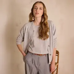 MAISON 123 - Chaleco Botones Cashemere Mujer