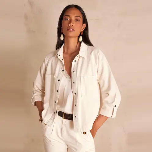 MAISON 123 - Chaqueta Botones Algodón Mujer