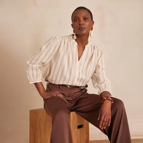 MAISON 123 - Blusa Rayas Algodón Mujer