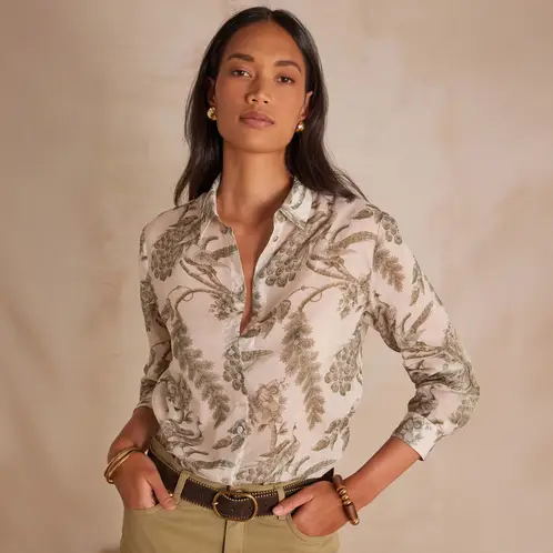 MAISON 123 - Blusa Estampada Algodón Mujer