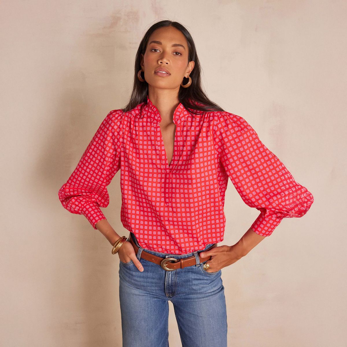 MAISON 123 - Blusa Estampada Algodón Mujer Maison 123