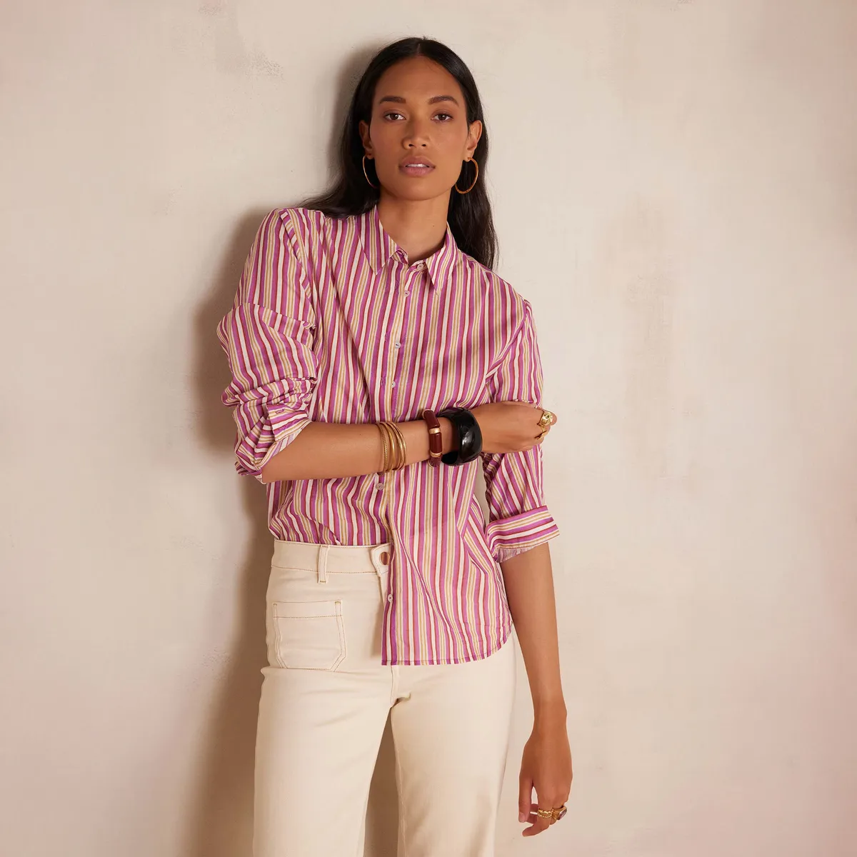 MAISON 123 - Blusa Rayas Algodón Mujer Maison 123
