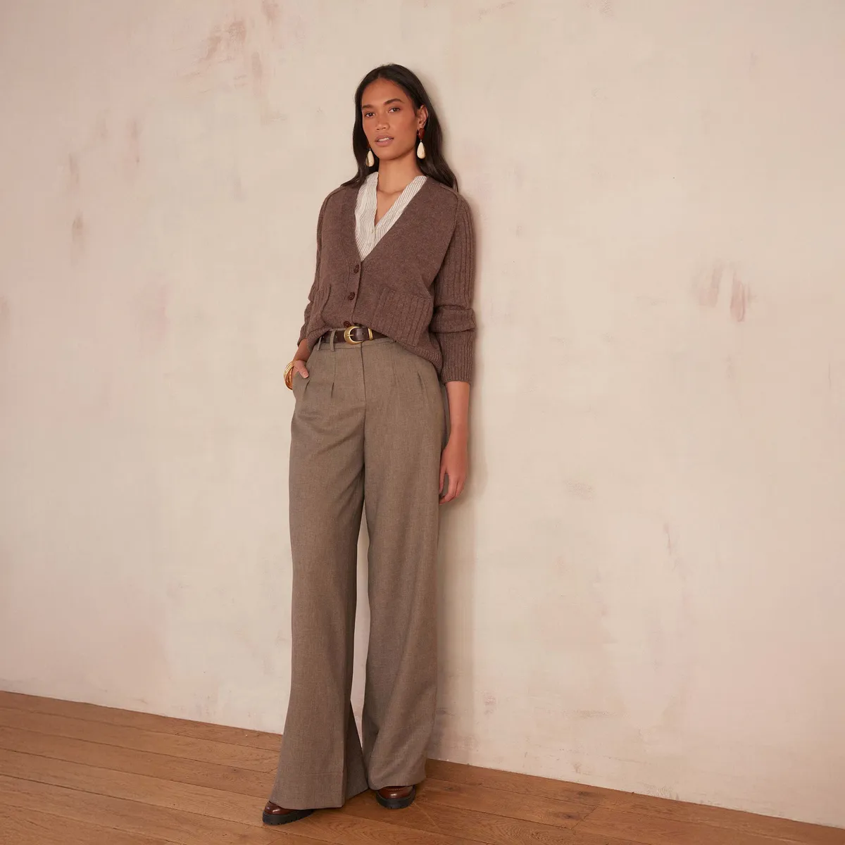 MAISON 123 - Pantalón Sastrero Ancho Mujer Maison 123