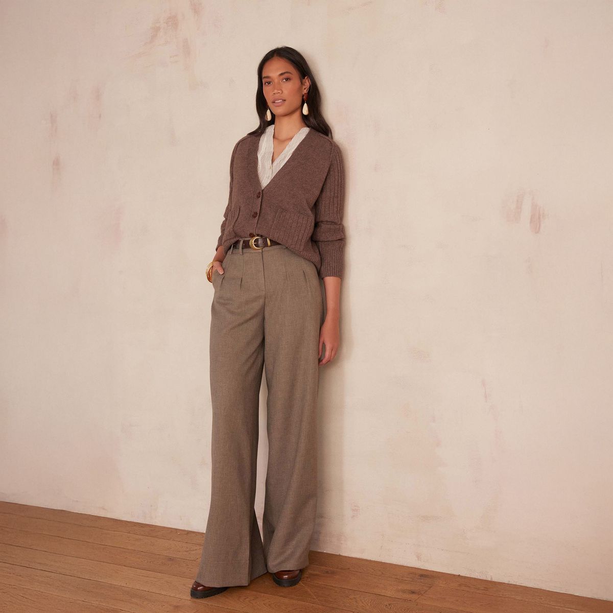 MAISON 123 - Pantalón Sastrero Ancho Mujer Maison 123