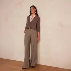 MAISON 123 - Pantalón Sastrero Ancho Mujer