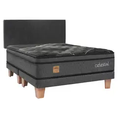 CELTA - Cama Europea Celestial 2 Plazas Base Dividida + Respaldo