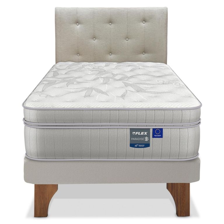 FLEX Cama Europea Paradise 1.5 Plazas x 2.00mt + Respaldo