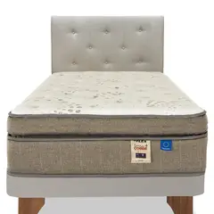 FLEX - Cama Europea Terra Cobre 1.5 Plaza (105x200) + Respaldo Almendra