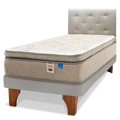 Imagen 2 del producto Cama Europea Terra Cobre 1.5 Plaza (105x200) + Respaldo Almendra