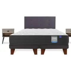 FLEX - Cama Europea Europedic Dual King (180x200) Flex+ Roy Graf + Velador Rock