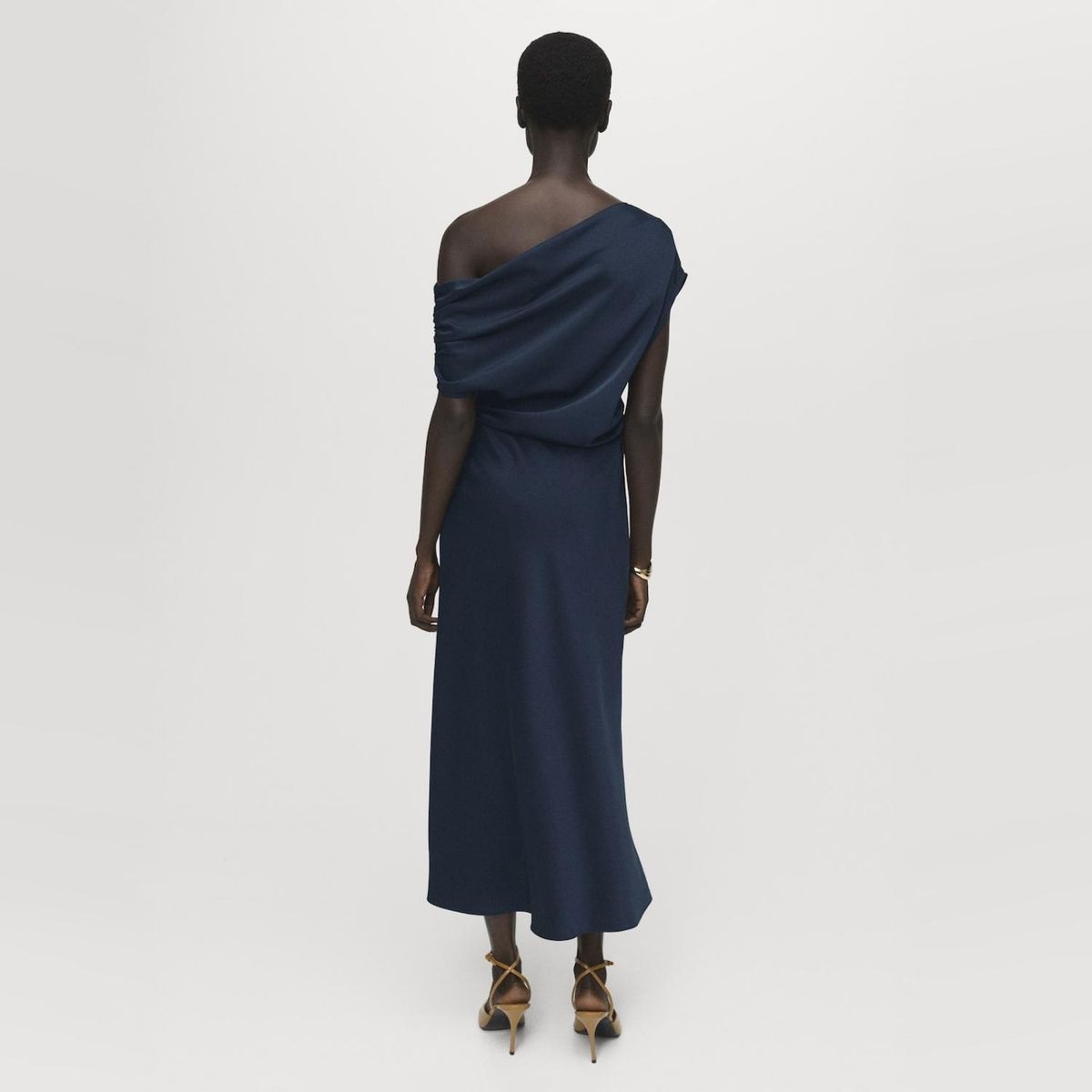 MANGO - Vestido Satinado Asimétrico Mujer Mango