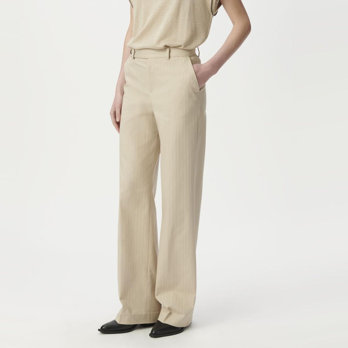 IKKS - Pantalón Sastrero Rayas Algodón Mujer IKKS