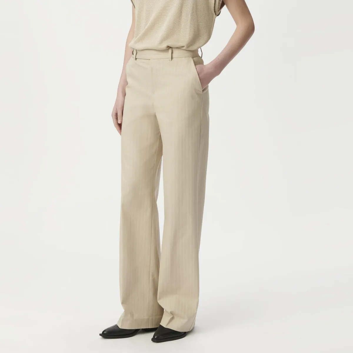 IKKS - Pantalón Sastrero Rayas Algodón Mujer IKKS