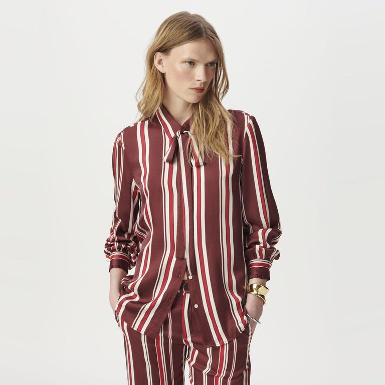 IKKS Blusa Rayas con Lazo Mujer