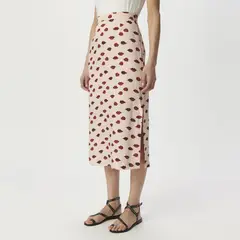 IKKS - Falda Midi Estampada Mujer