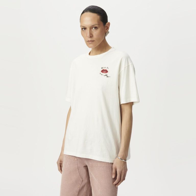 Polera Manga Corta Estampada 100% Algodón Mujer