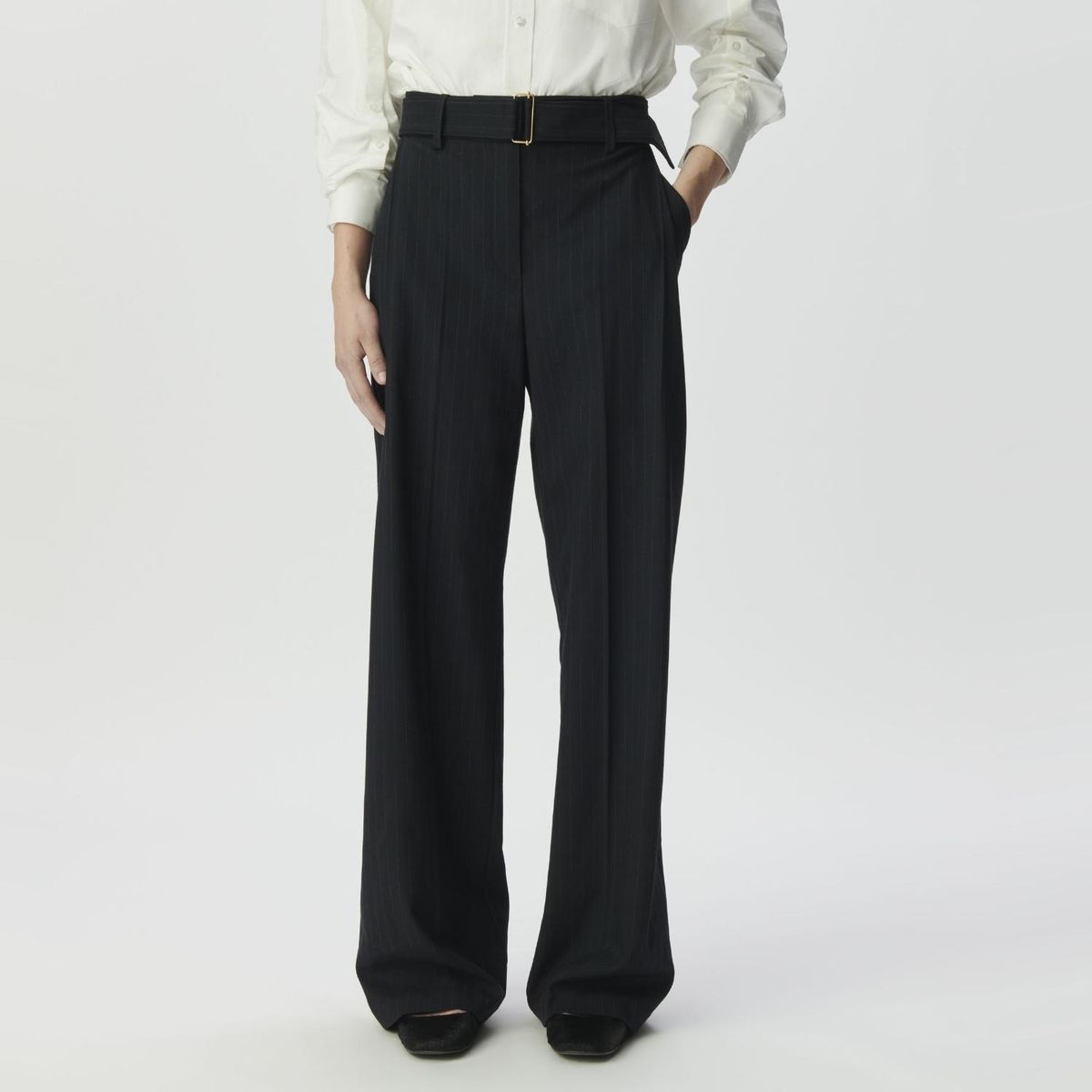 IKKS - Pantalón Sastrero Rayas con Cinturón Mujer IKKS