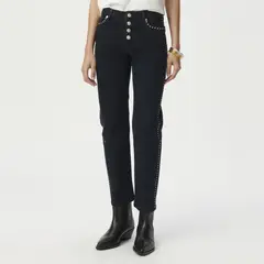 IKKS - Jeans Rectos Tachas Algodón Mujer
