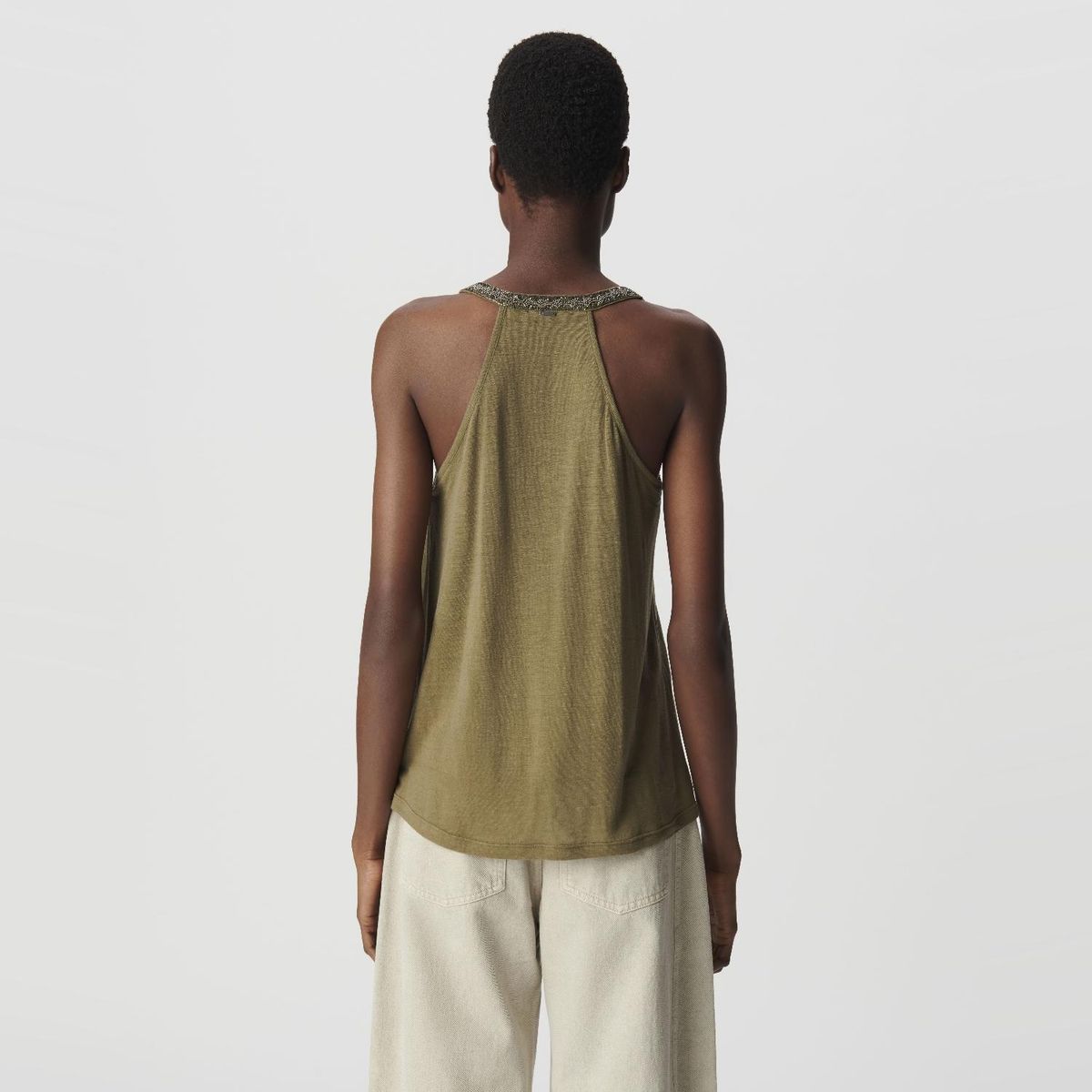 IKKS - Polera Tirantes Bordados con Mostacillas Mujer IKKS