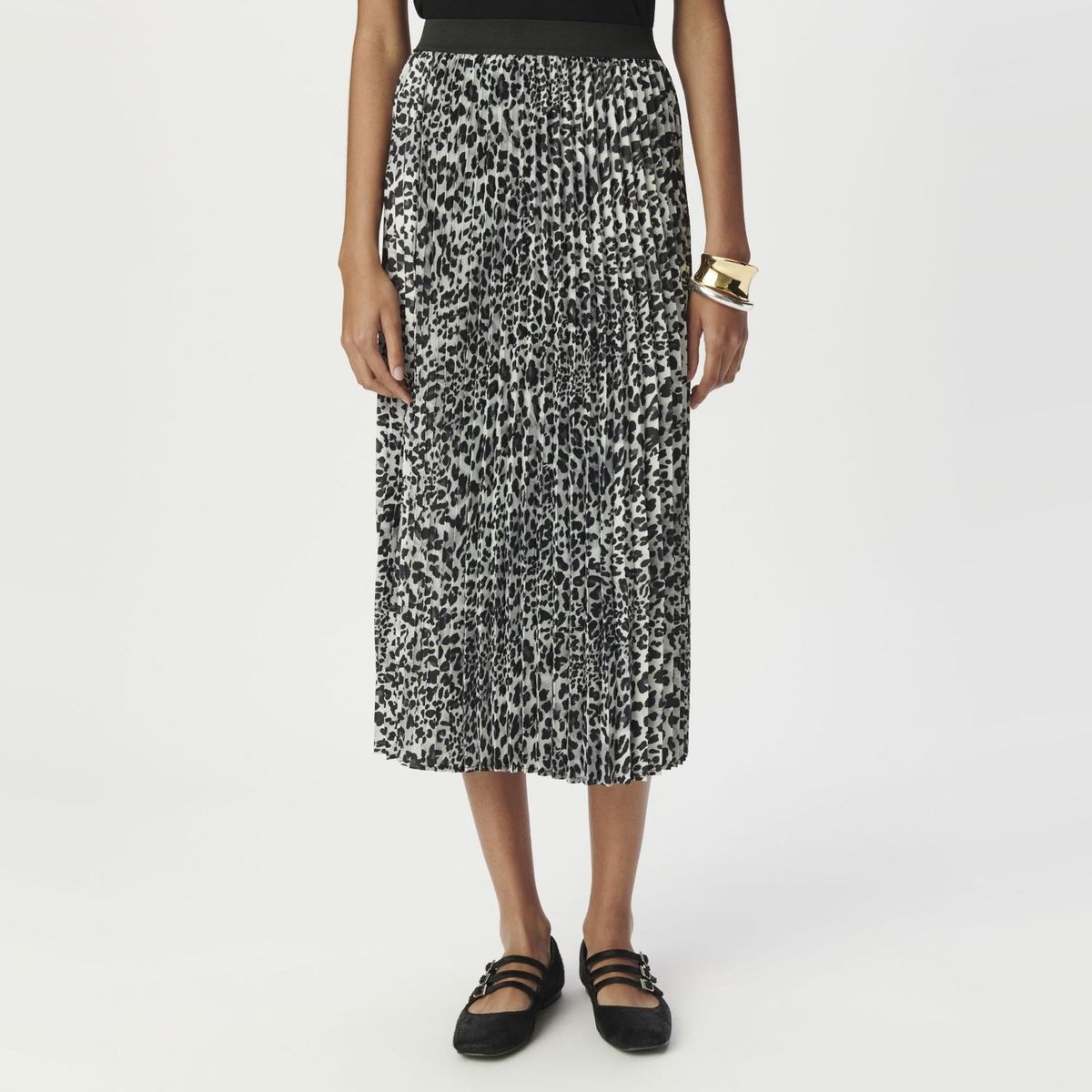 IKKS - Falda Midi Plisada Estampada Mujer IKKS