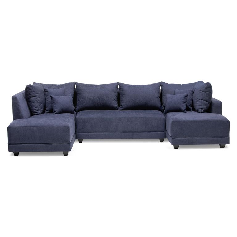 Sofa Seccional Doble Chaise Azul