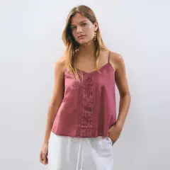 BROWNIE - Top Tirantes Detalles Bordados Mujer
