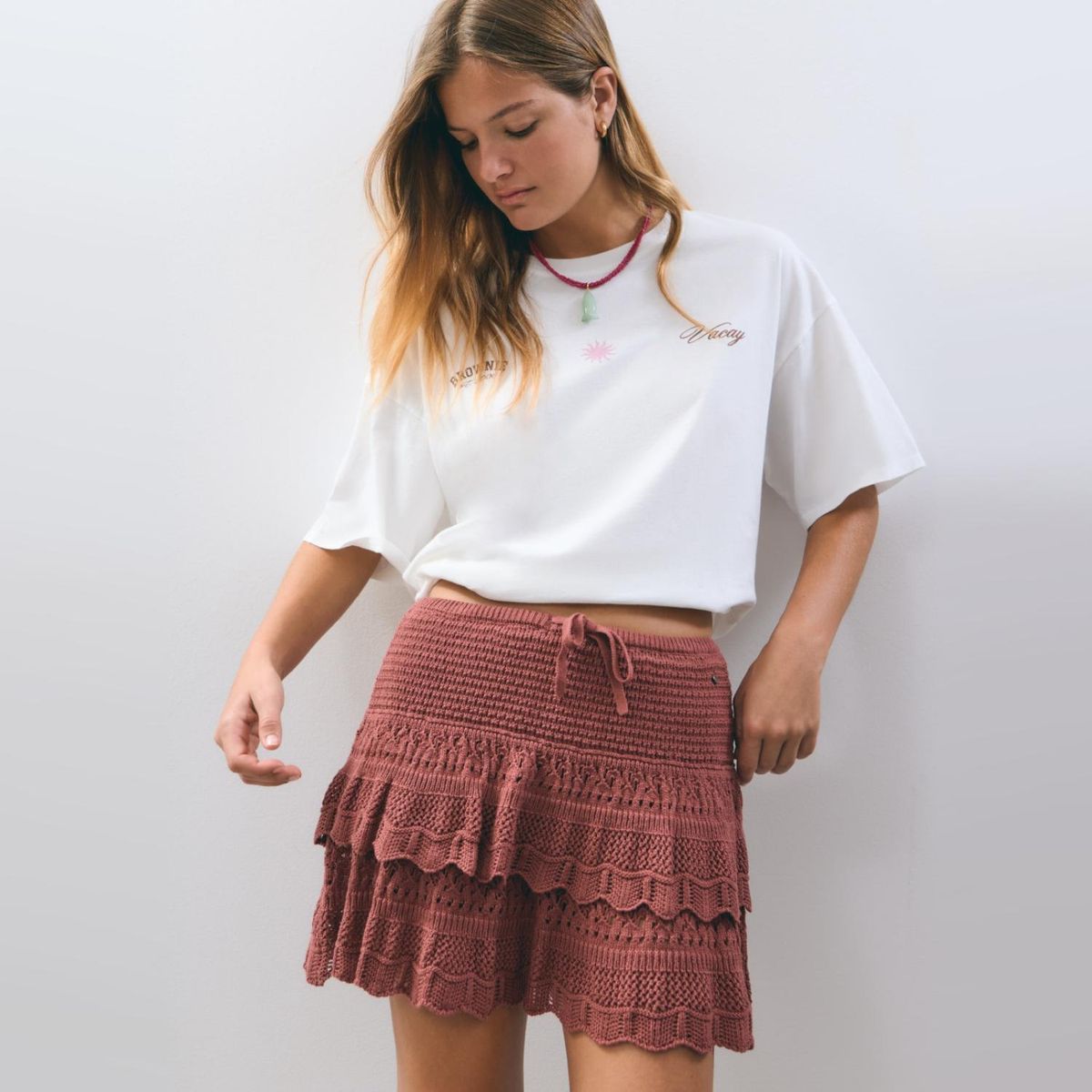 BROWNIE - Falda Crochet Volantes Mujer Brownie