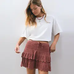 BROWNIE - Falda Crochet Volantes Mujer