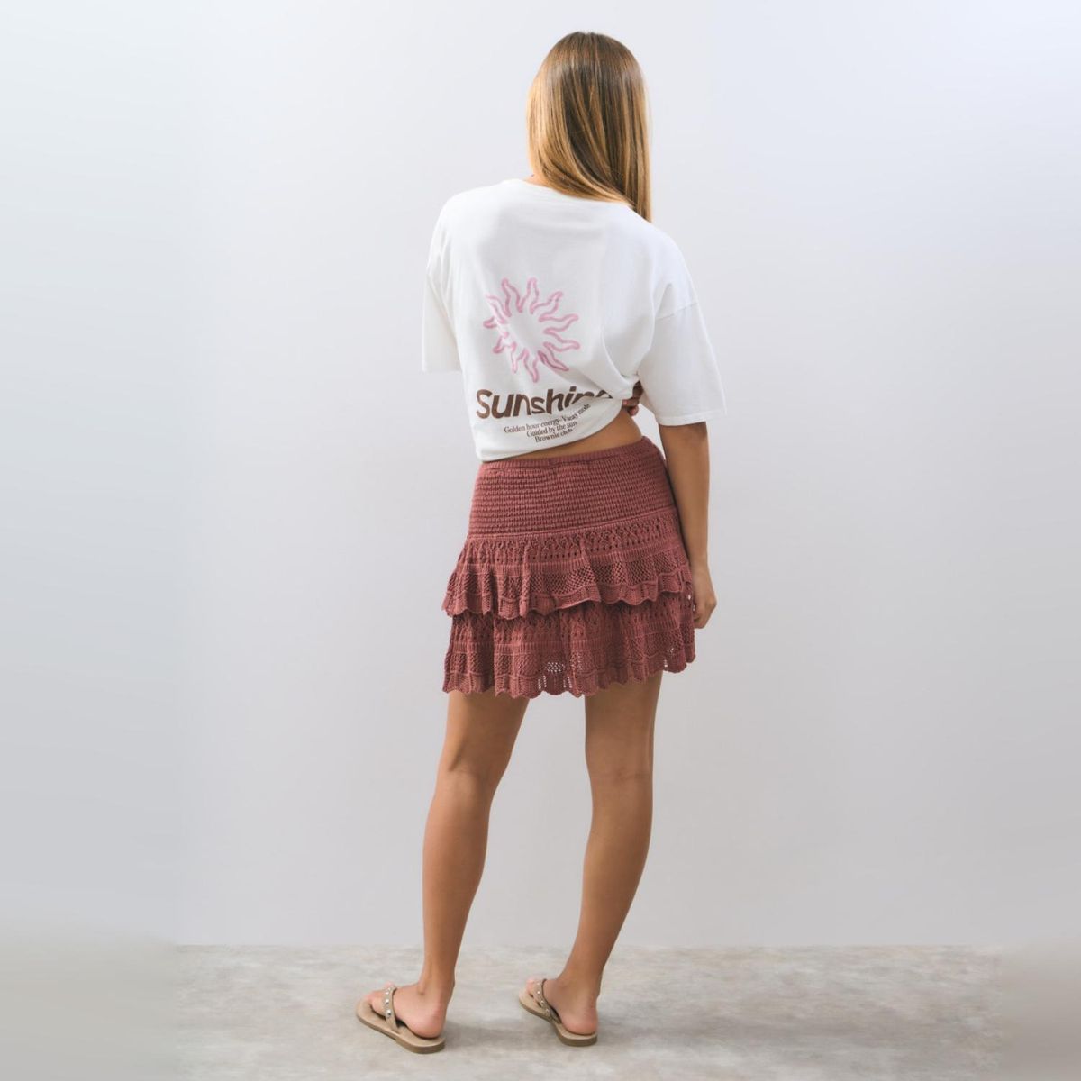 BROWNIE - Falda Crochet Volantes Mujer Brownie