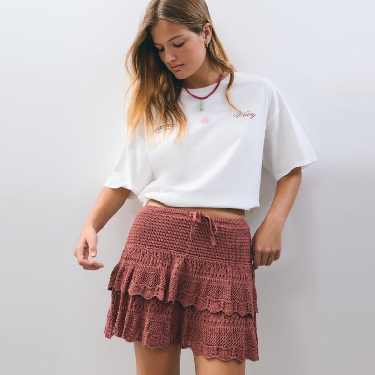 BROWNIE Falda Crochet Volantes Mujer