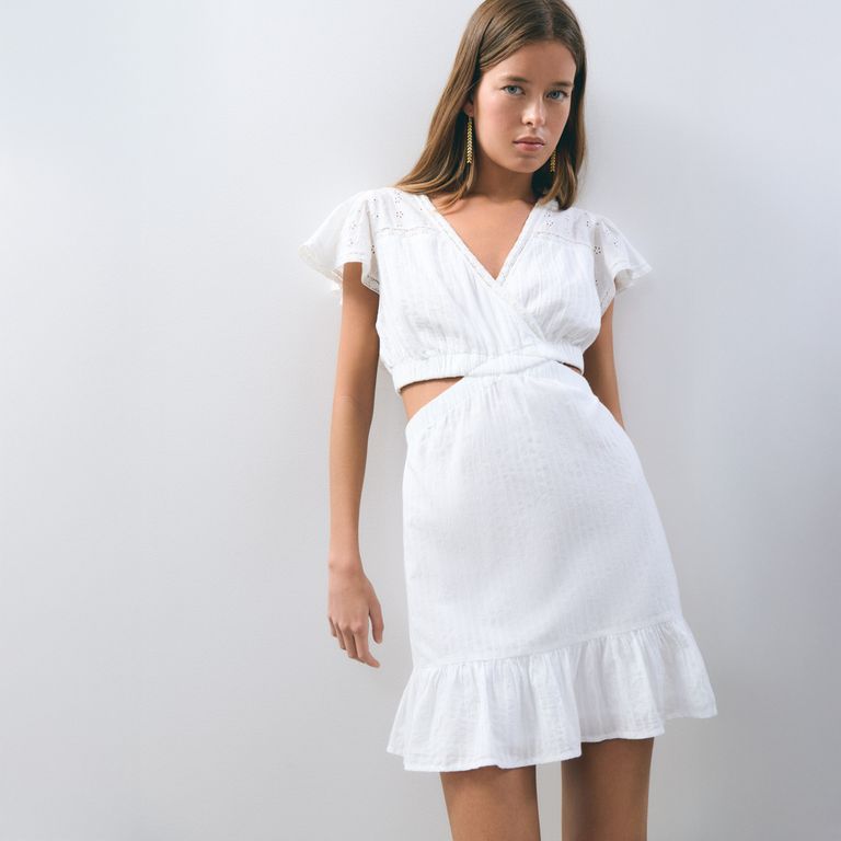 BROWNIE Vestido Corto Pico Cut Out Mujer