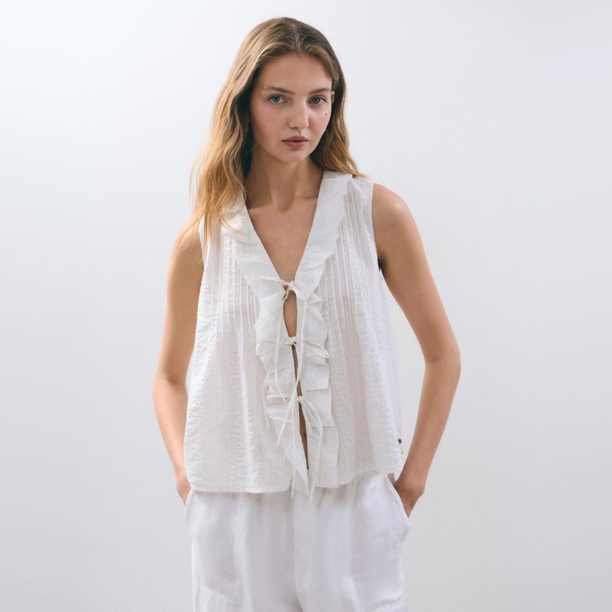 BROWNIE - Blusa Volante Mujer Brownie