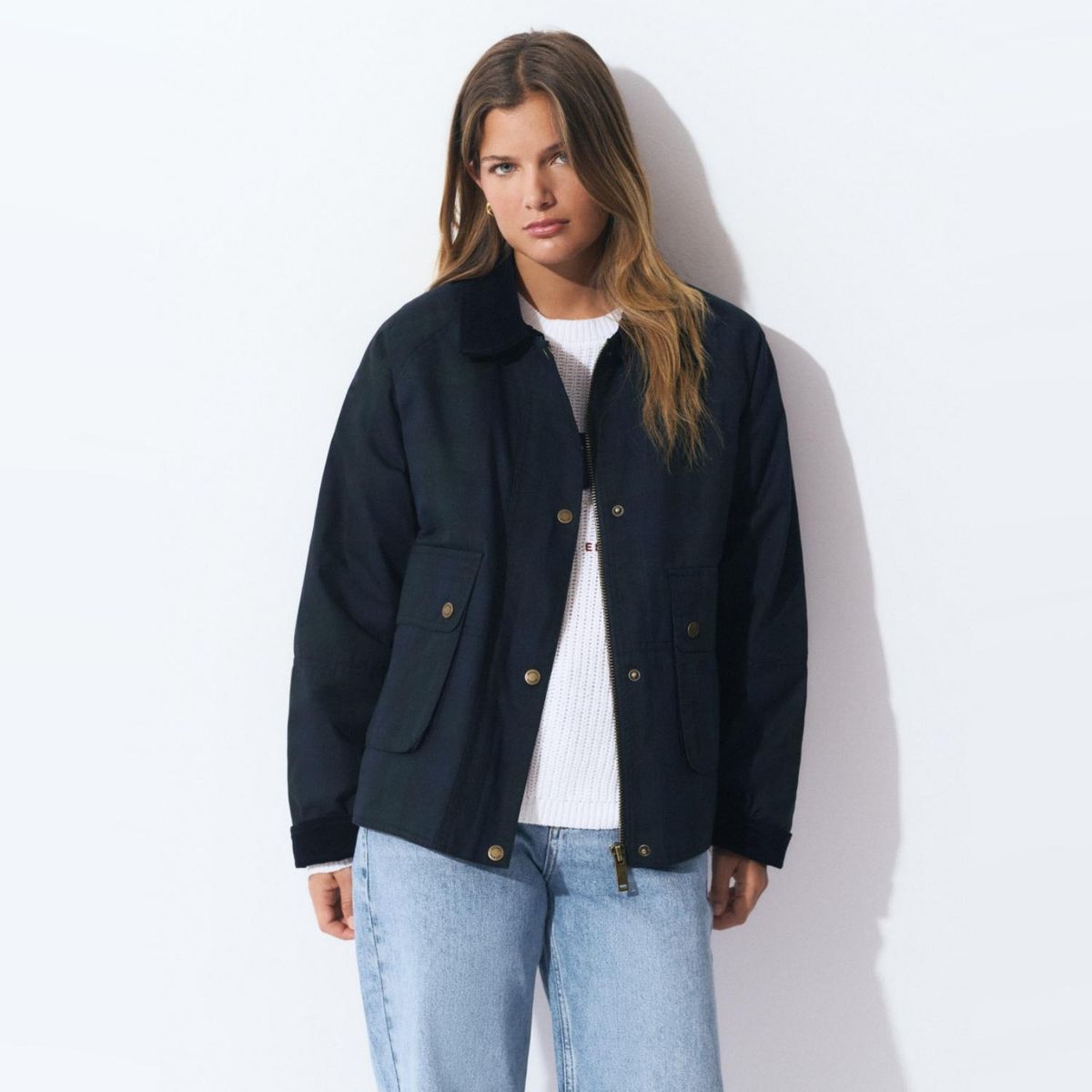 BROWNIE - Chaqueta Corta Encerada Cuadros Mujer Brownie