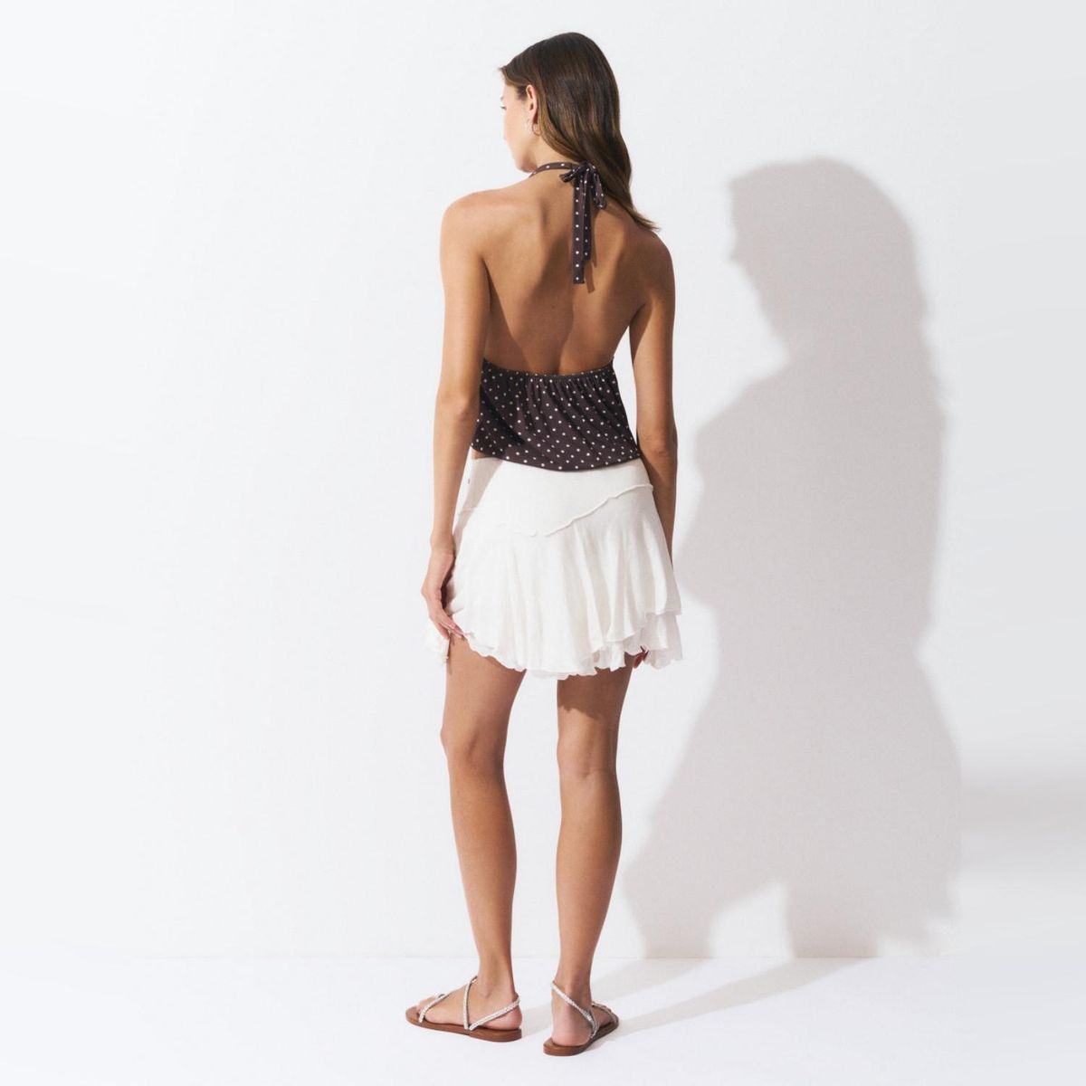 BROWNIE - Top Halter Cortina Topos Mujer Brownie