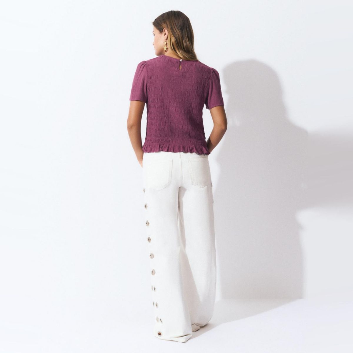 BROWNIE - Blusa Manga Corta Smock Mujer Brownie