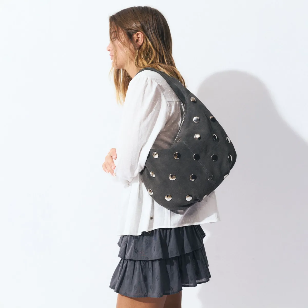 BROWNIE - Bolso Tachas Grande Mujer Brownie