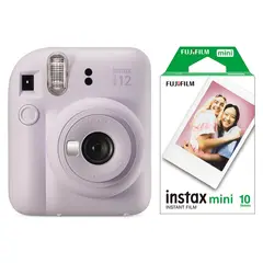 FUJIFILM - Camara Kit Mini 12 Lila Mas Pelicula