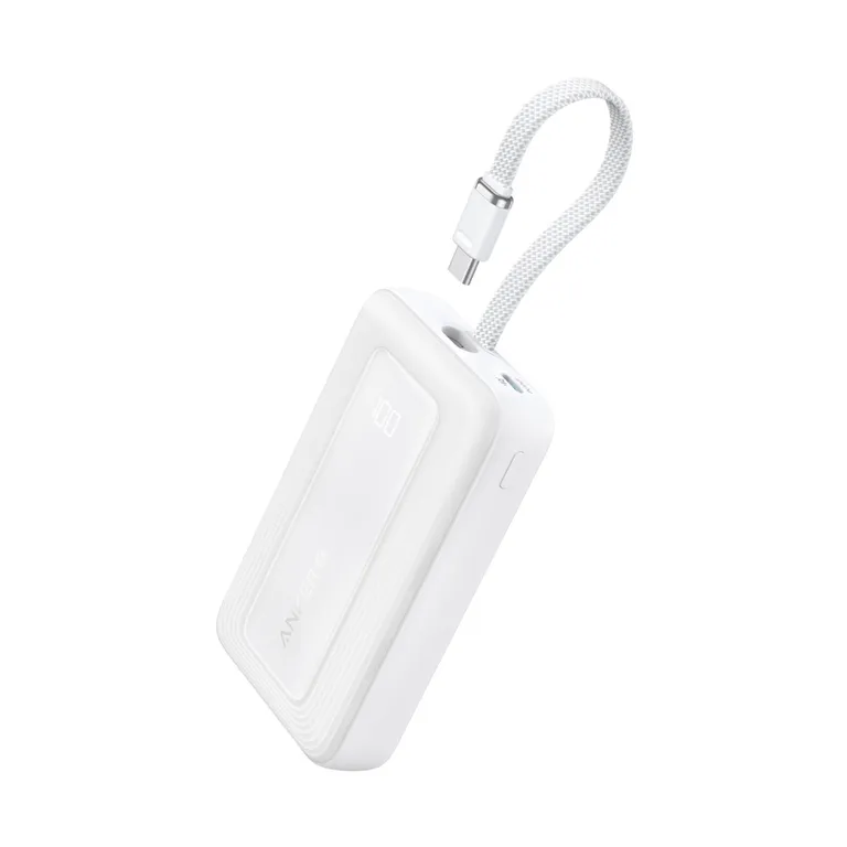 Power Bank Compacto 10K 30W con Cable USB C Integrado