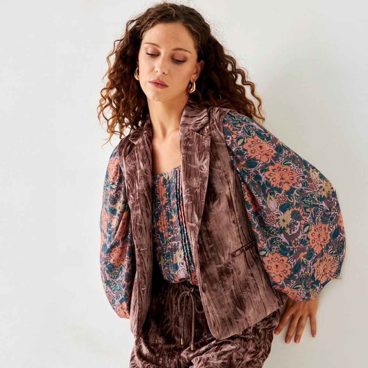 NKN - Vest Estampado Efecto Terciopelo Conjunto Mujer Nkn