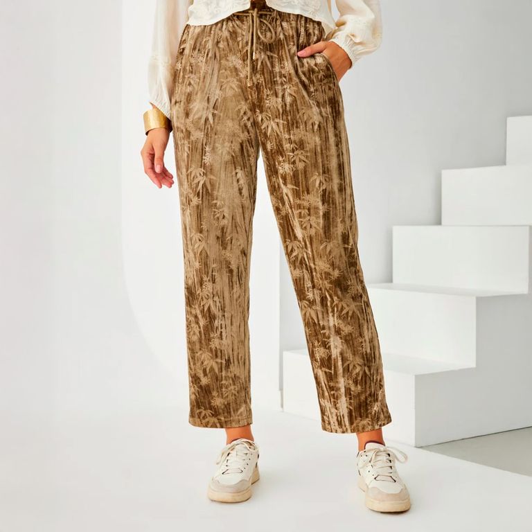 NKN Pantalón Estampado Efecto Terciopelo Conjunto Mujer