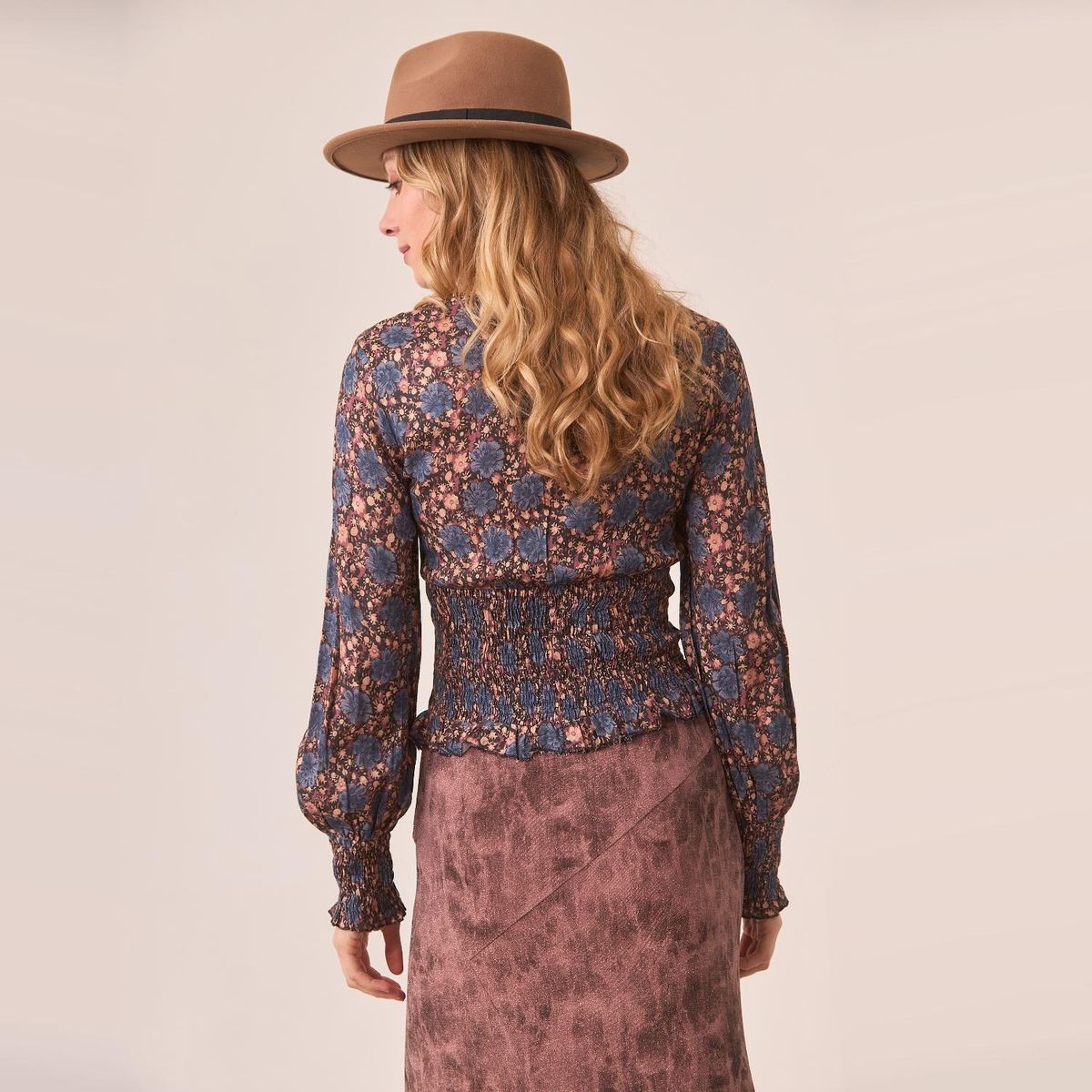 NKN - Blusa Estampada Bohemia Mangas Englobadas Mujer Nkn