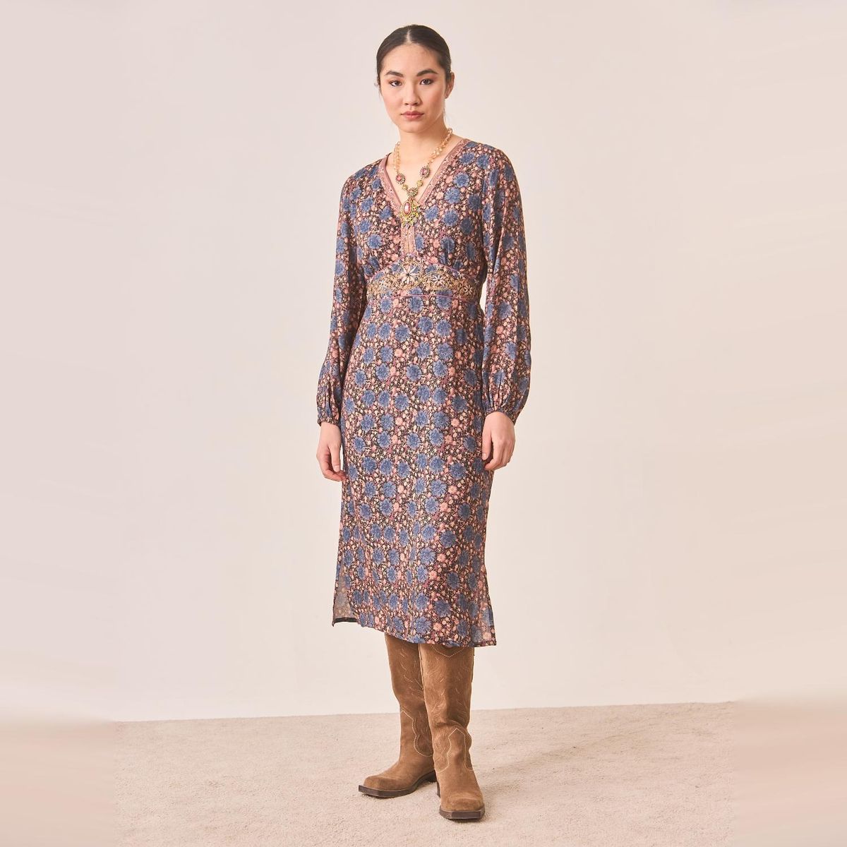 NKN - Vestido Midi Estampado Bohemia Mujer Nkn