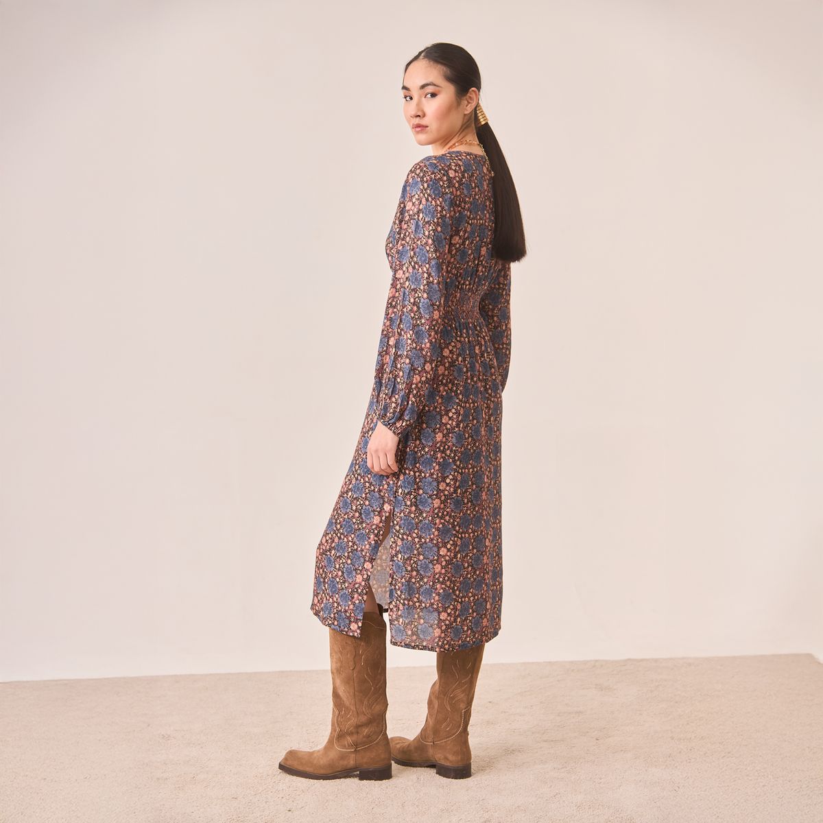NKN - Vestido Midi Estampado Bohemia Mujer Nkn