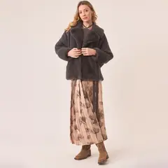 NKN - Abrigo Peludo Con Cierre Mujer