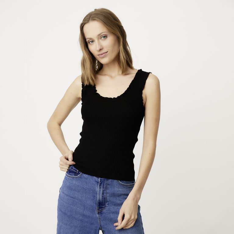VERO MODA Polera Lisa sin Mangas Mujer