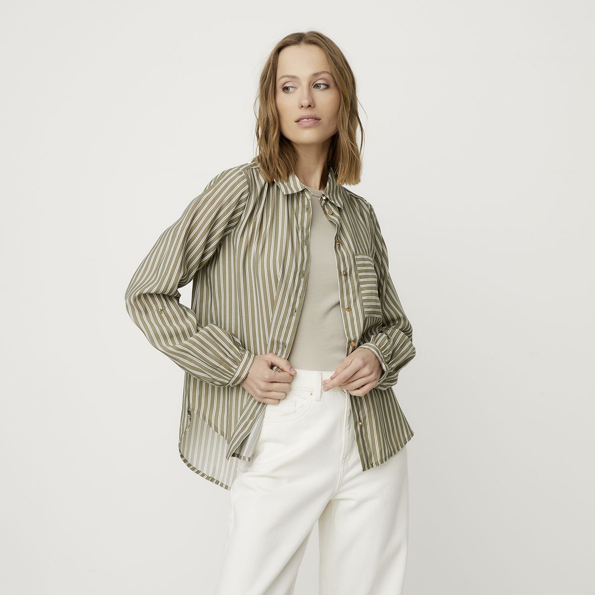 VERO MODA - Blusa Estampada Rayas con Bolsillo Mujer Vero Moda