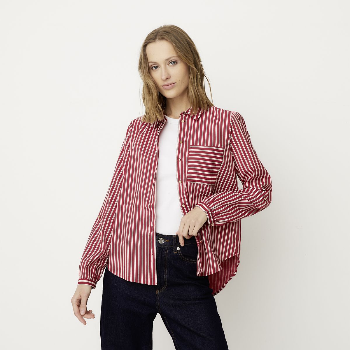 VERO MODA - Blusa Estampada Rayas con Bolsillo Mujer Vero Moda