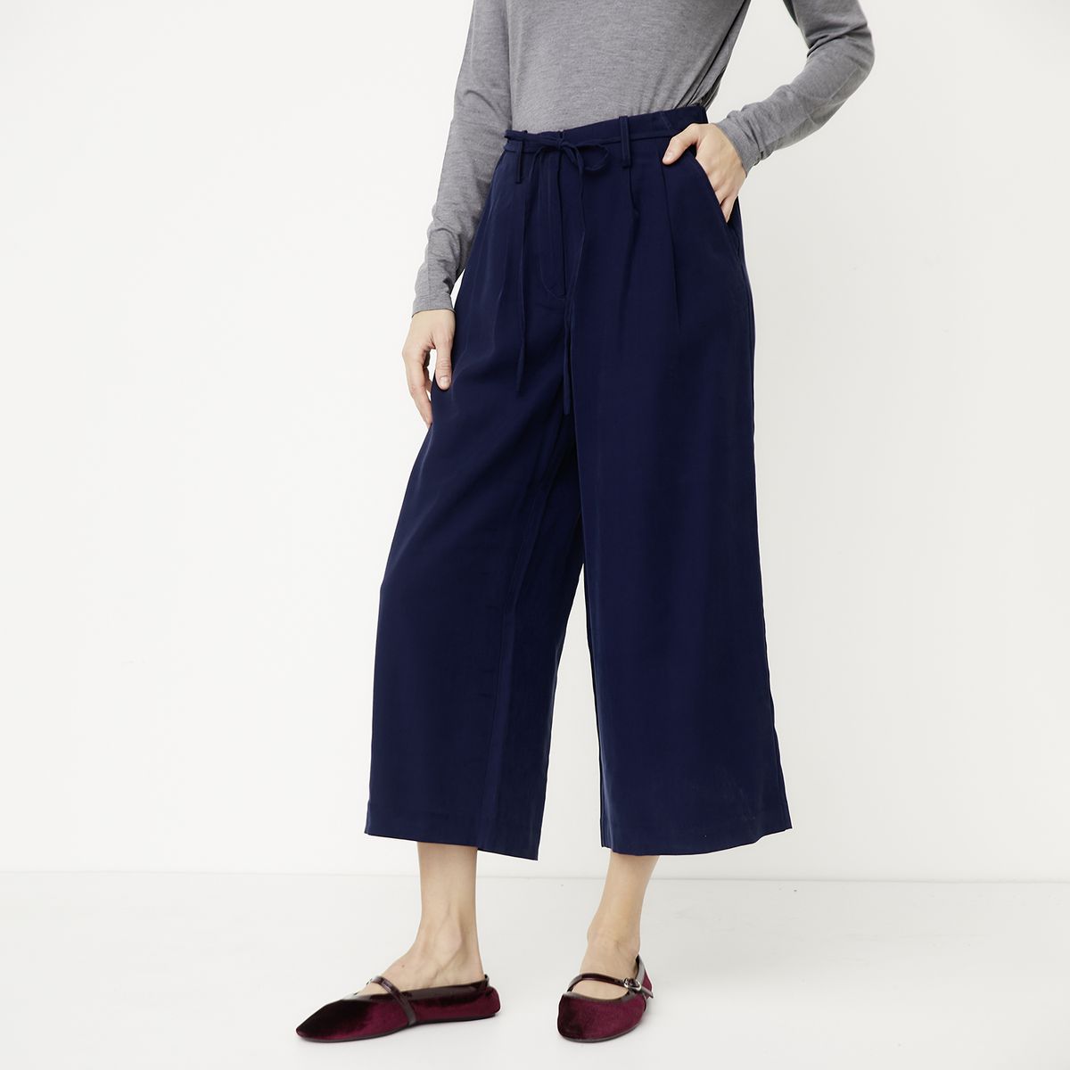 VERO MODA - Pantalón Ancho con Amarra Cintura Mujer Vero Moda